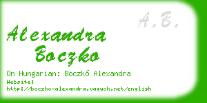 alexandra boczko business card