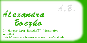 alexandra boczko business card